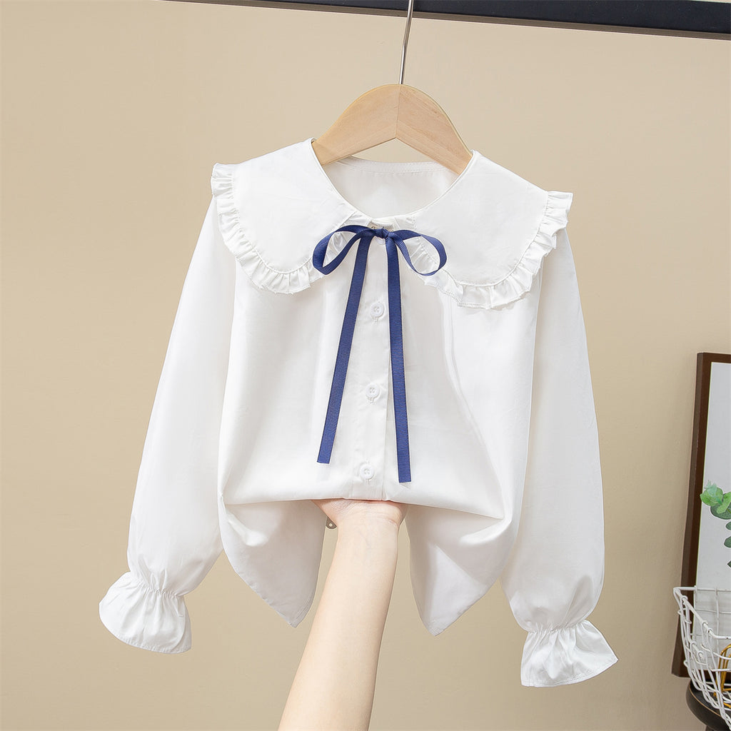 Chemise Décontractée à Manches Longues en Coton pour Filles