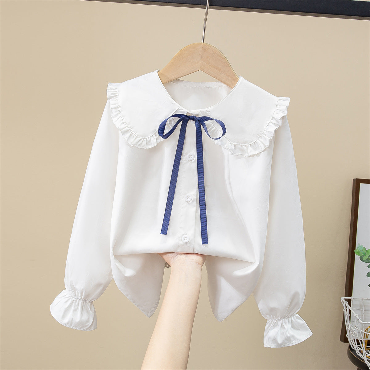 Girls’ Casual Relaxed Cotton Long Sleeve Shirt