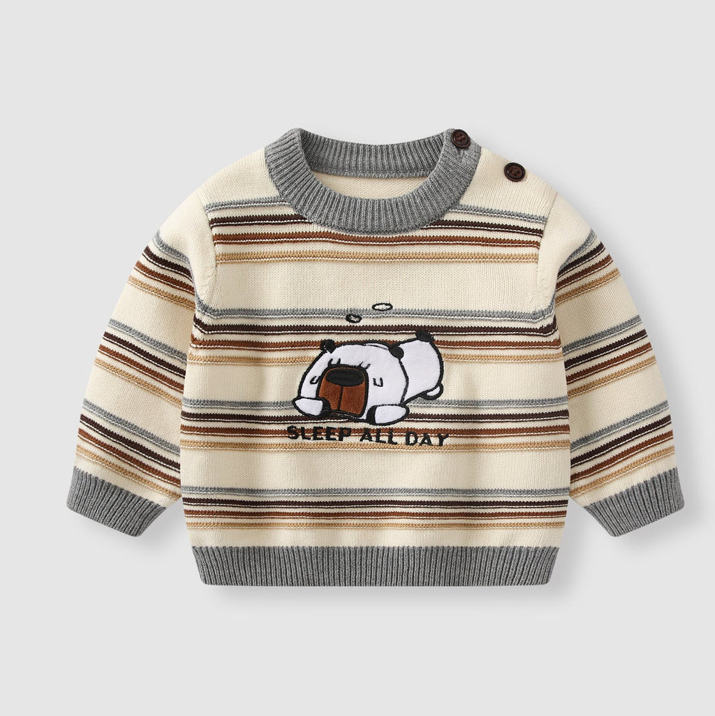 Suéter de punto grueso y cálido con dibujos animados para bebé niño