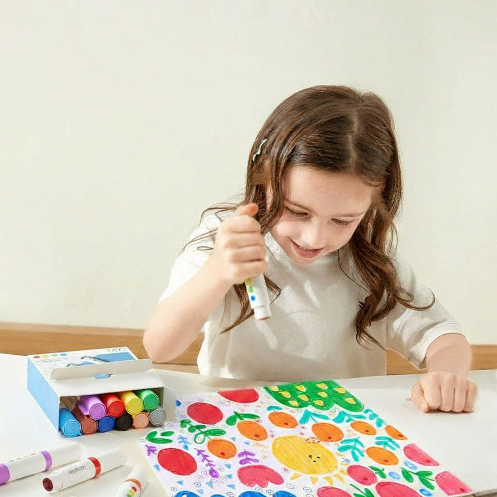 Runde Stempel für Kinder, Aquarellmarker zum Kritzeln