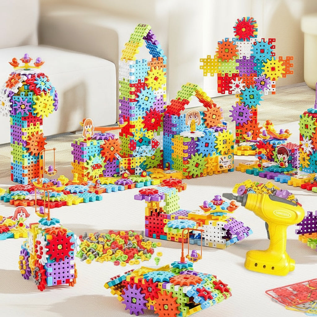 Kids Rotating Gear Motorized Building Blocks