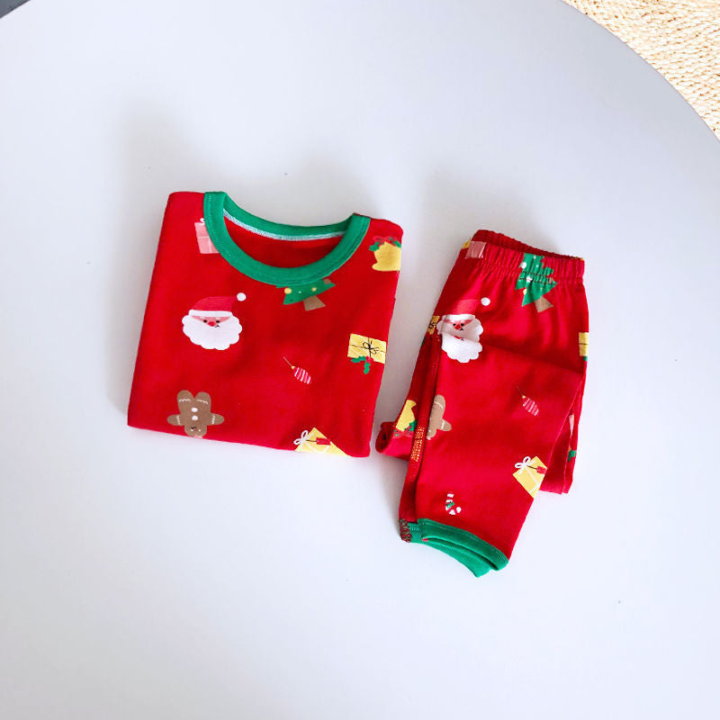 Christmas Fleece Kids Set Toddler Comfortable Casual Boys Girls Warm Thermal Underwear