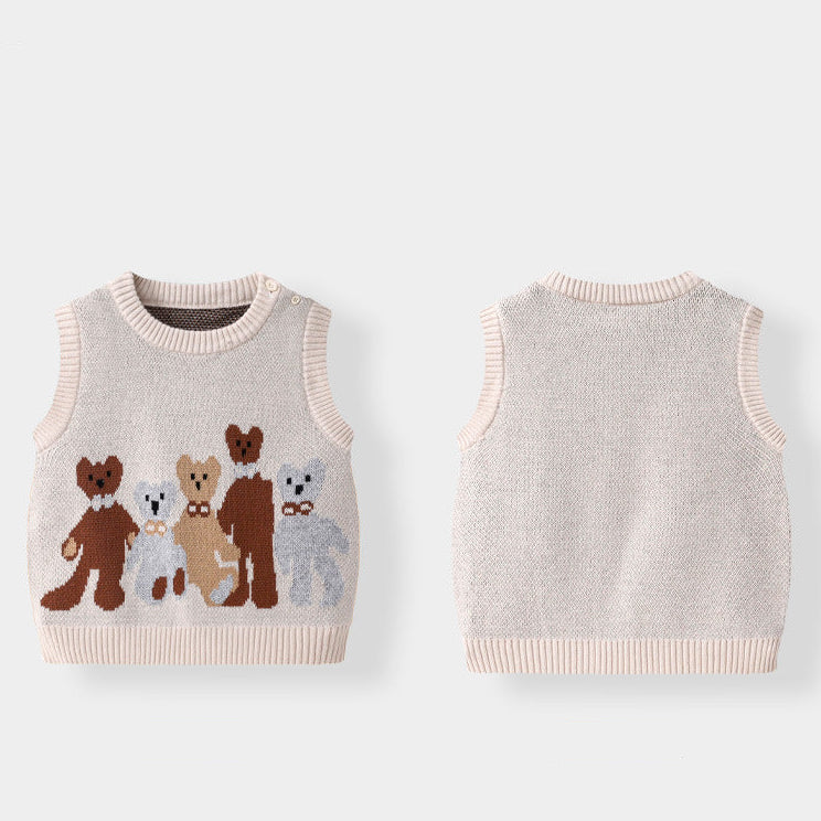 Baby Toddler Cartoon Knit Casual Vest