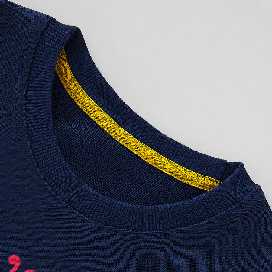 Girls’ Cartoon Butterfly Embroidered Cotton Pullover Sweatshirt