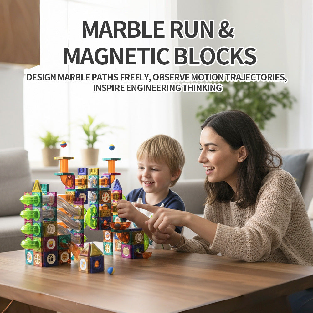 Kids’ Magnetic Marble Run STEM Building Blocks Set