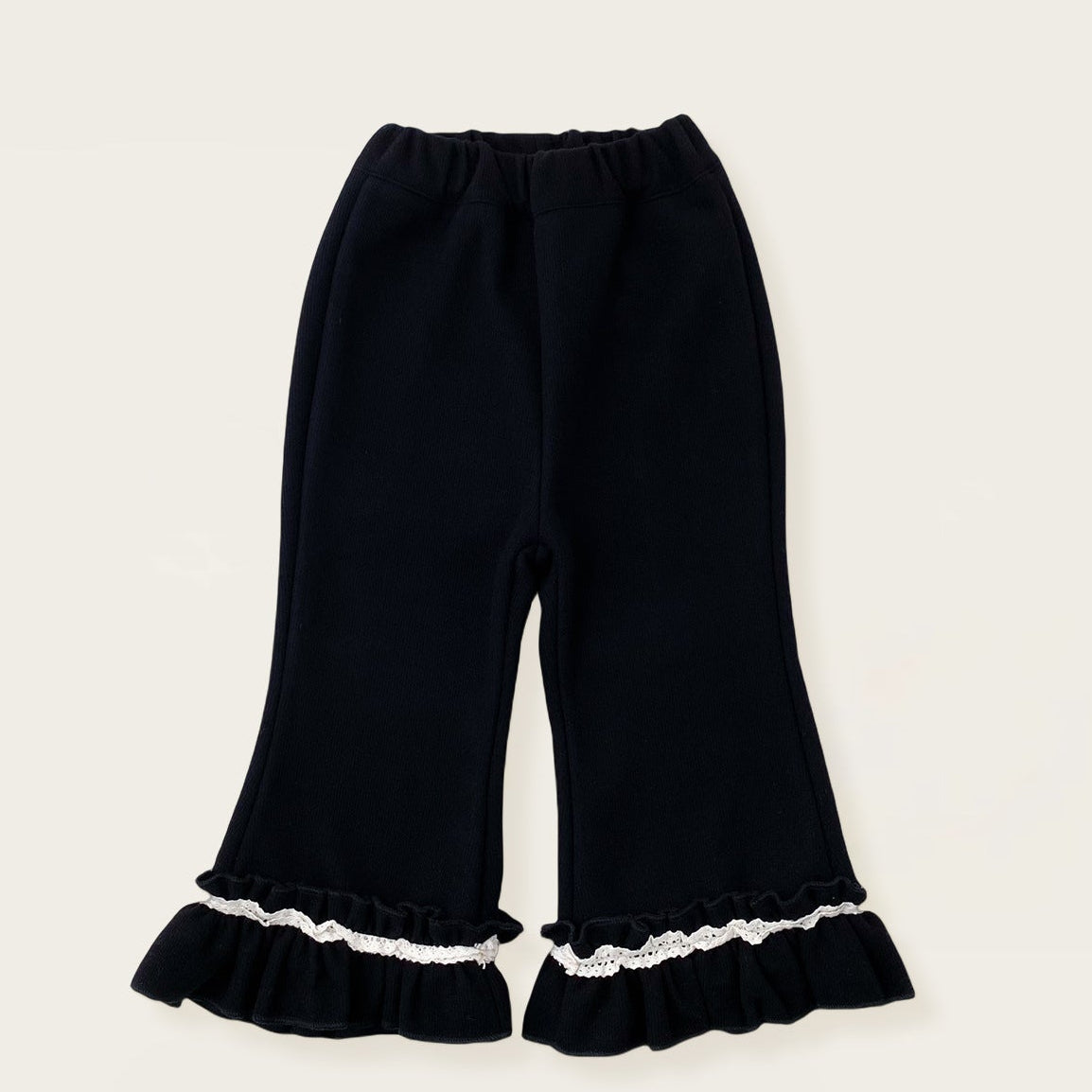 Mädchen Stylische, fleecegefütterte Schlaghose mit dicken Rüschen