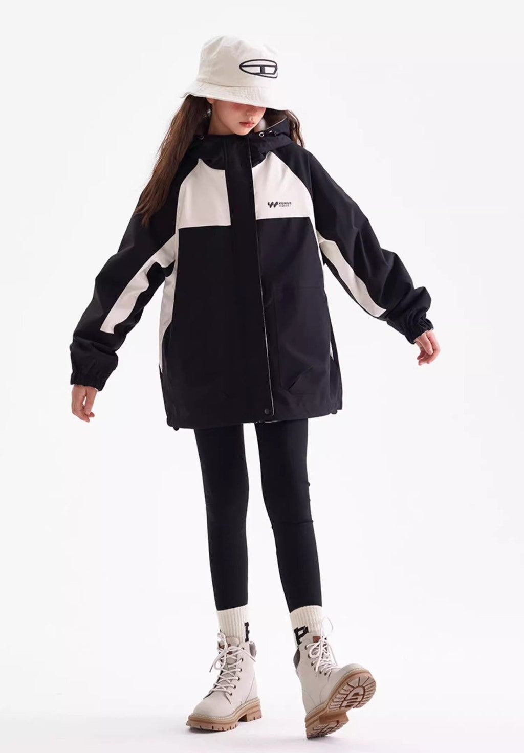 Parent-Child Reversible Hooded Windbreaker Jacket