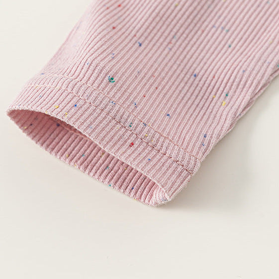 Girls’ Cartoon Bunny Cotton Faux Layered Long Sleeve T-Shirt