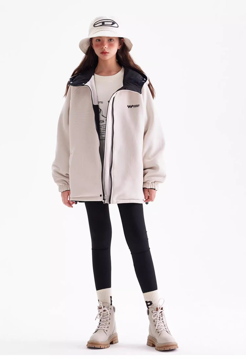 Parent-Child Reversible Hooded Windbreaker Jacket