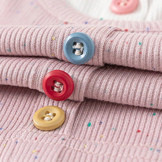 Girls’ Cartoon Bunny Cotton Faux Layered Long Sleeve T-Shirt