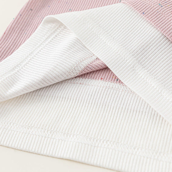 Girls’ Cartoon Bunny Cotton Faux Layered Long Sleeve T-Shirt