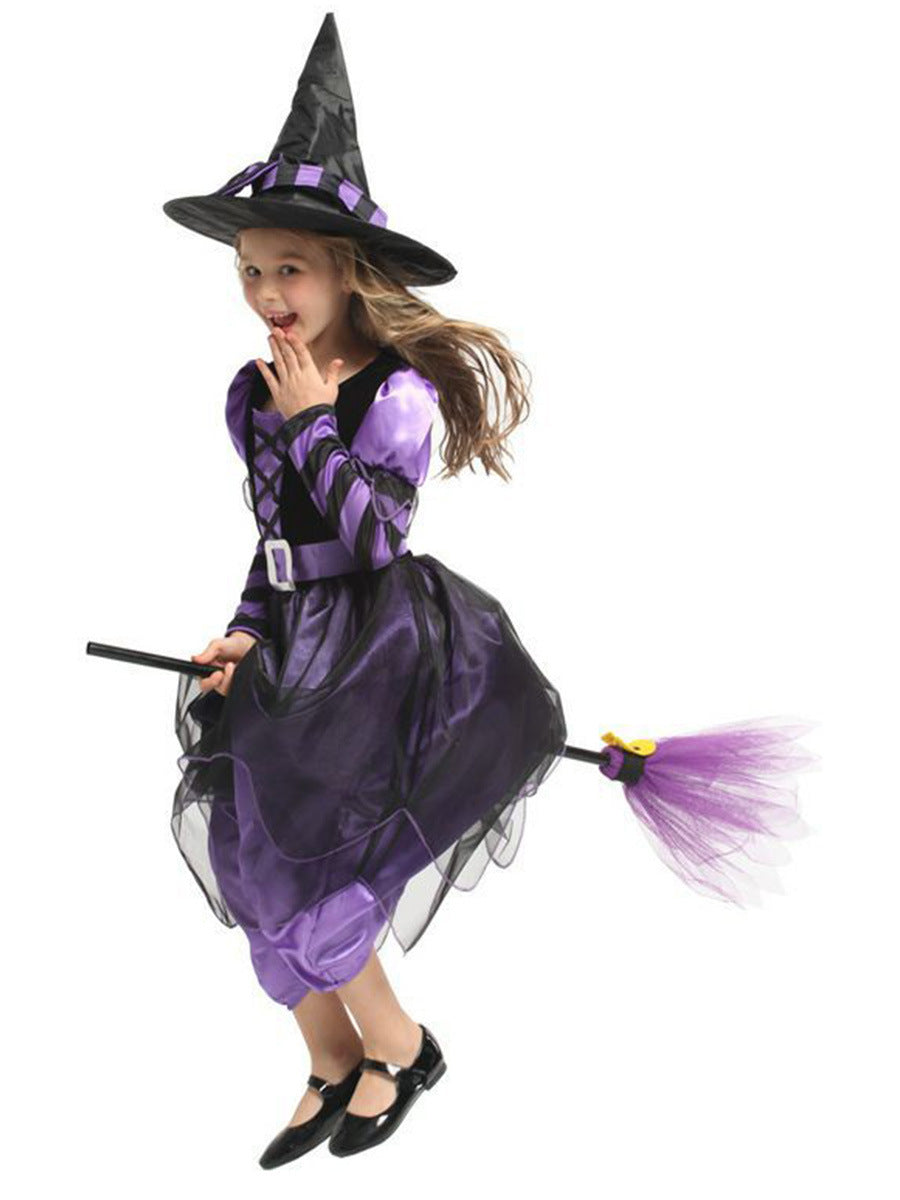 Kids Witch Princess Costume Set for Halloween & School Play