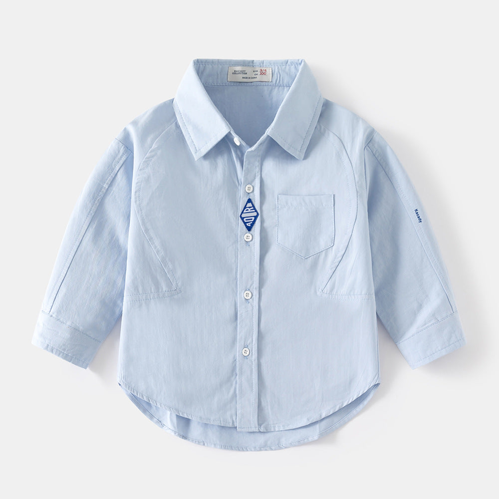 Boys’ Relaxed Casual Cotton Long Sleeve Shirt