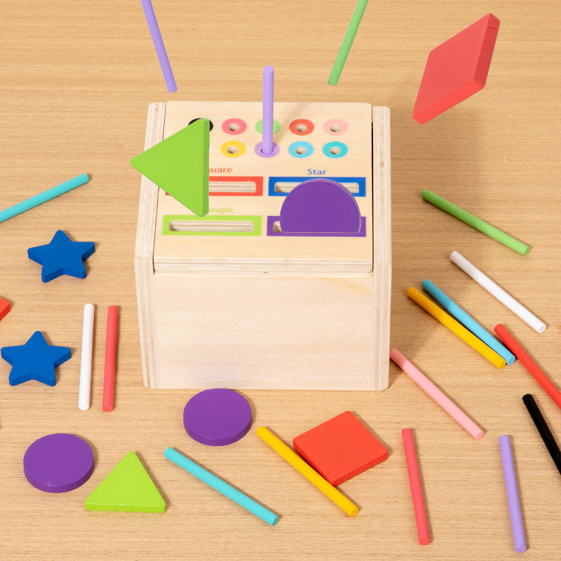 Cubo de clasificación de formas y colores para niños