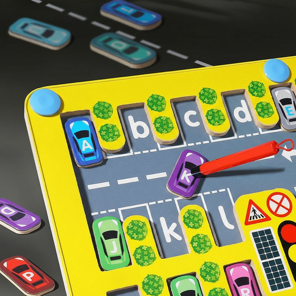 Kids Letter Matching Parking Lot Magnetic Maze