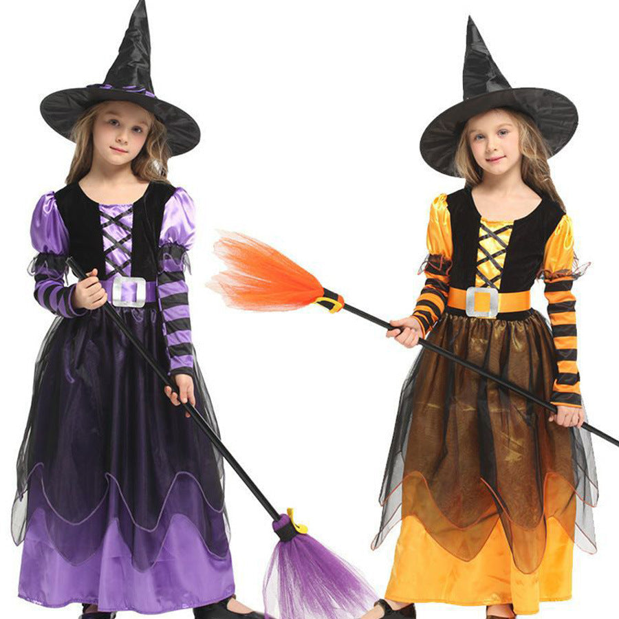 Kids Witch Princess Costume Set for Halloween & School Play
