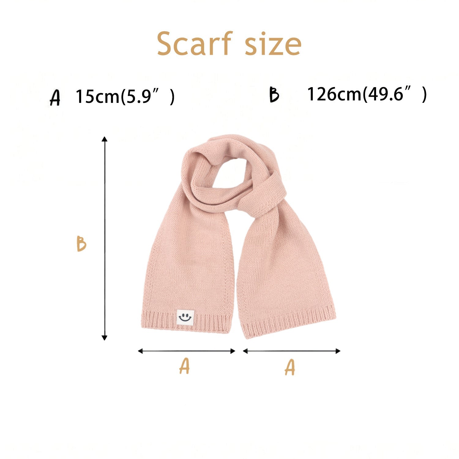 Conjunto de gorro, bufanda y guantes gruesos y cálidos con cara sonriente para niños