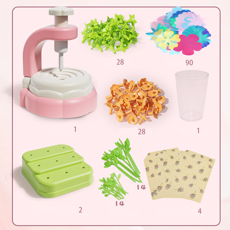 Handgefertigter Blumenstrauß aus Stoff, Blumenpresse Spielzeug für Kinder