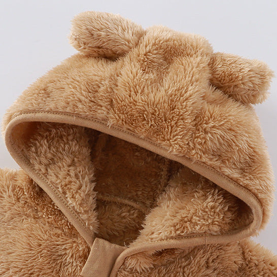 Fleecegefütterte Kapuzen-Loungewear für Kinder Herbst Winter