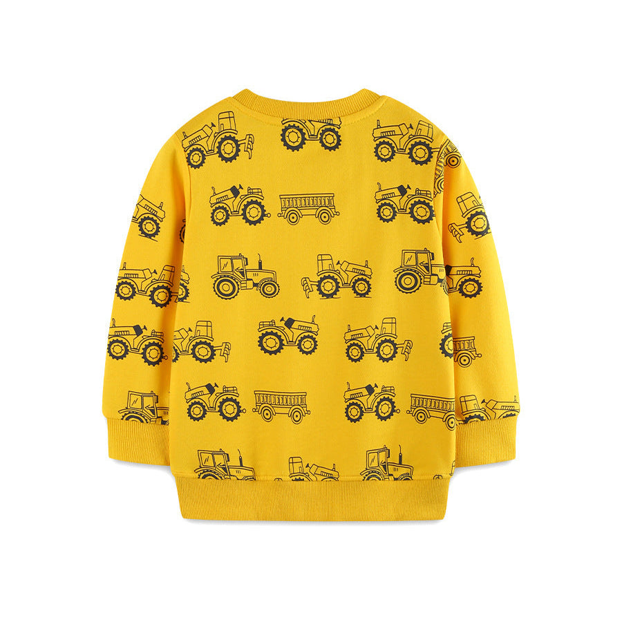 Sudadera moderna con estampado de coches para niño