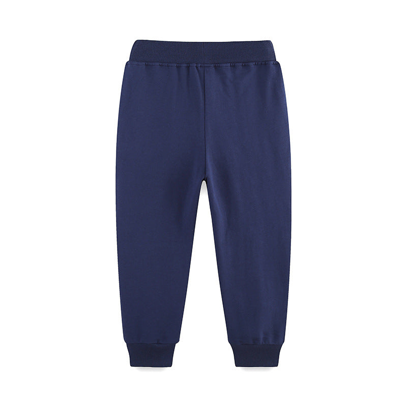 Boys Fall Sweatpants Trendy Cartoon Embroidered Kids Long Pants