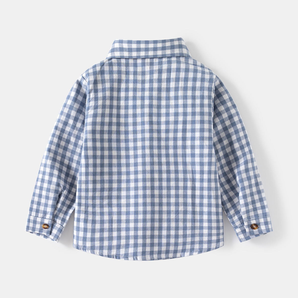 Boys’ Cartoon Embroidery Long Sleeve Cotton Shirt