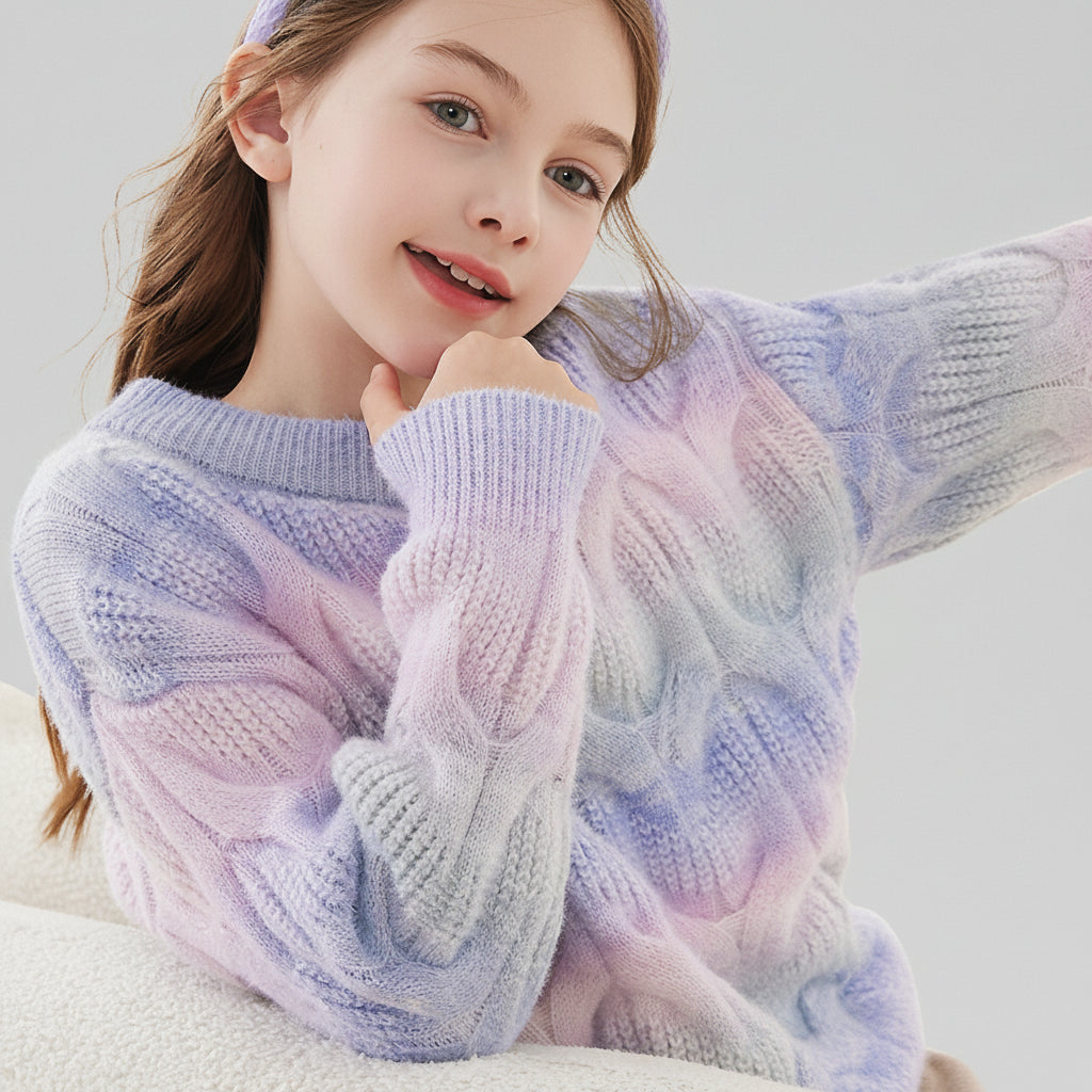 Suéter grueso y cálido de moda para niñas