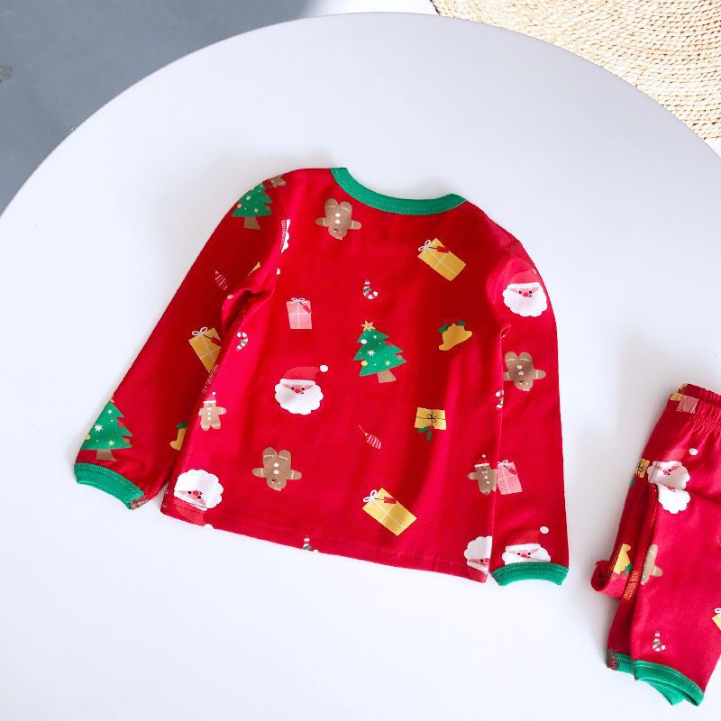 Christmas Fleece Kids Set Toddler Comfortable Casual Boys Girls Warm Thermal Underwear
