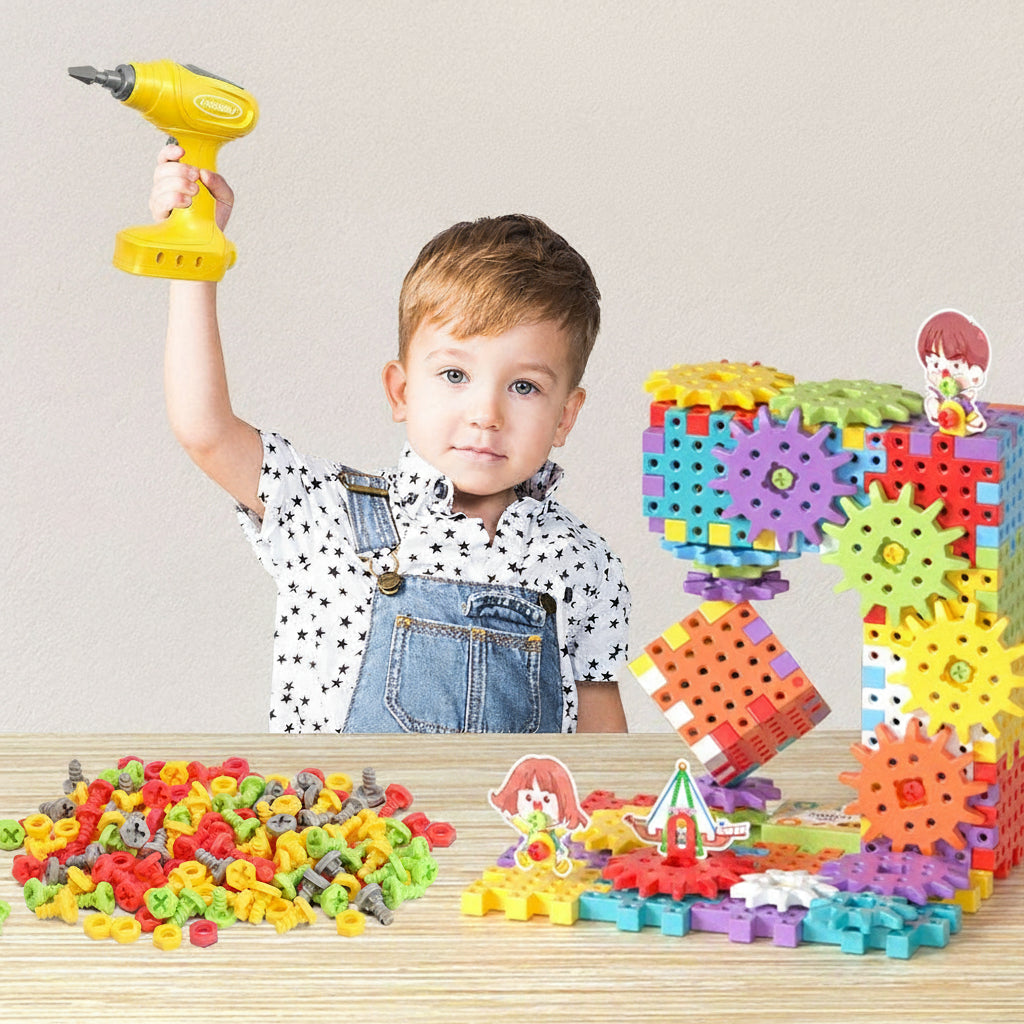 Kids Rotating Gear Motorized Building Blocks