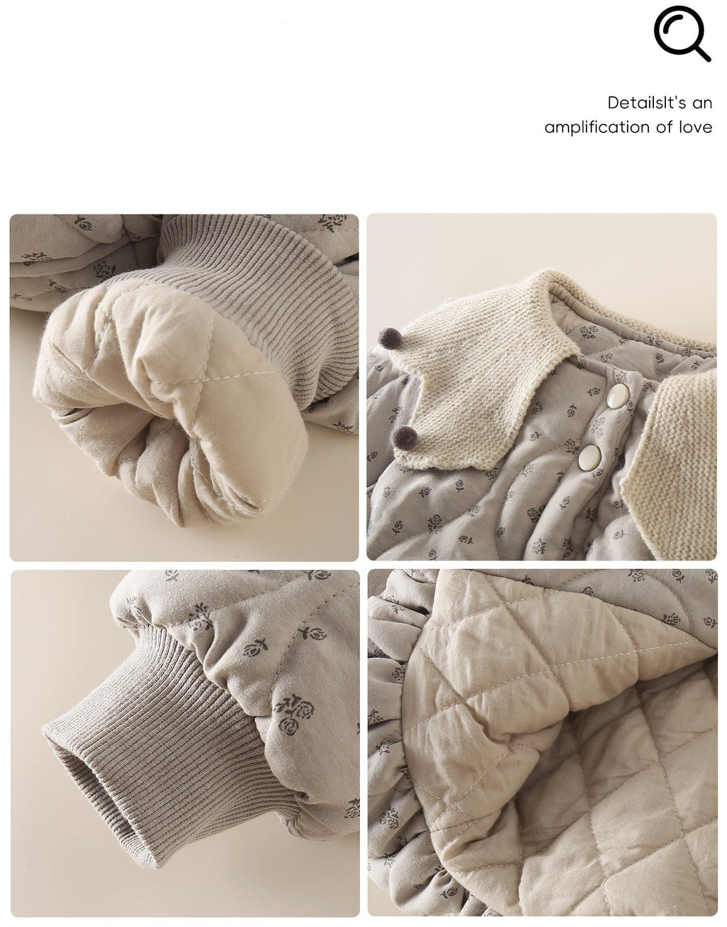 Chaqueta acolchada gruesa y cálida para bebé niña, suave y delicada con la piel