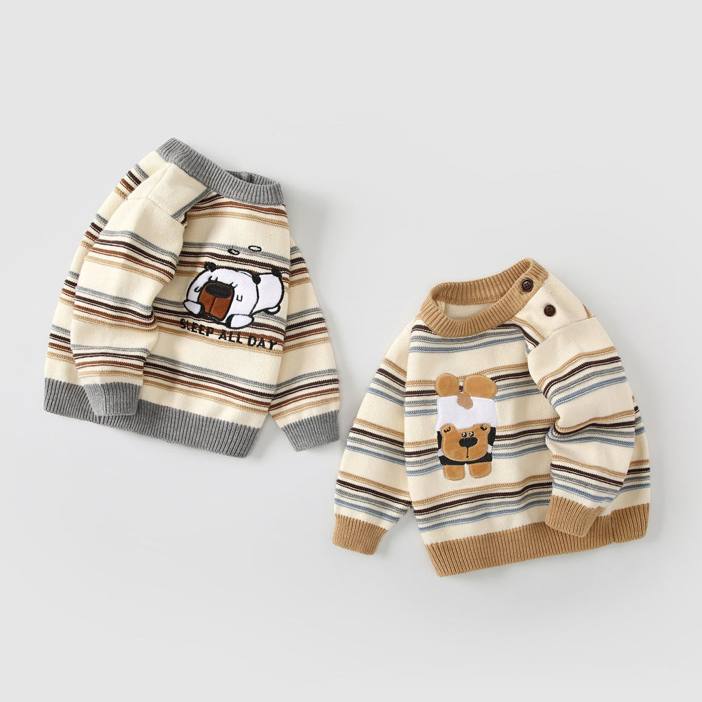 Suéter de punto grueso y cálido con dibujos animados para bebé niño