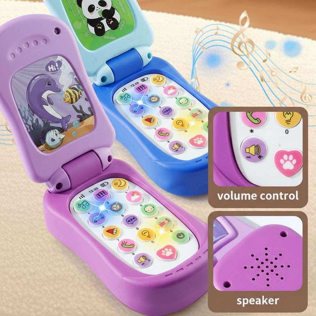 Teléfono musical con dibujos animados para bebés