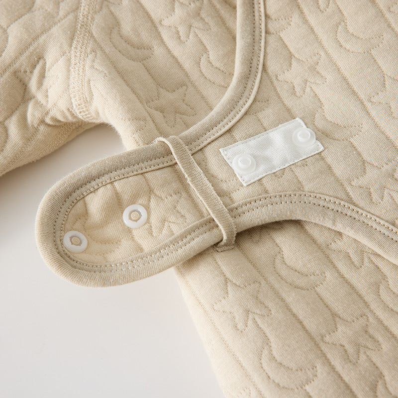 Mameluco acolchado de algodón para bebé con gorro