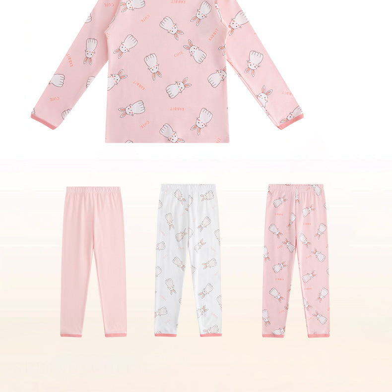 Girls Printed Bunny Casual Sleepwear Set