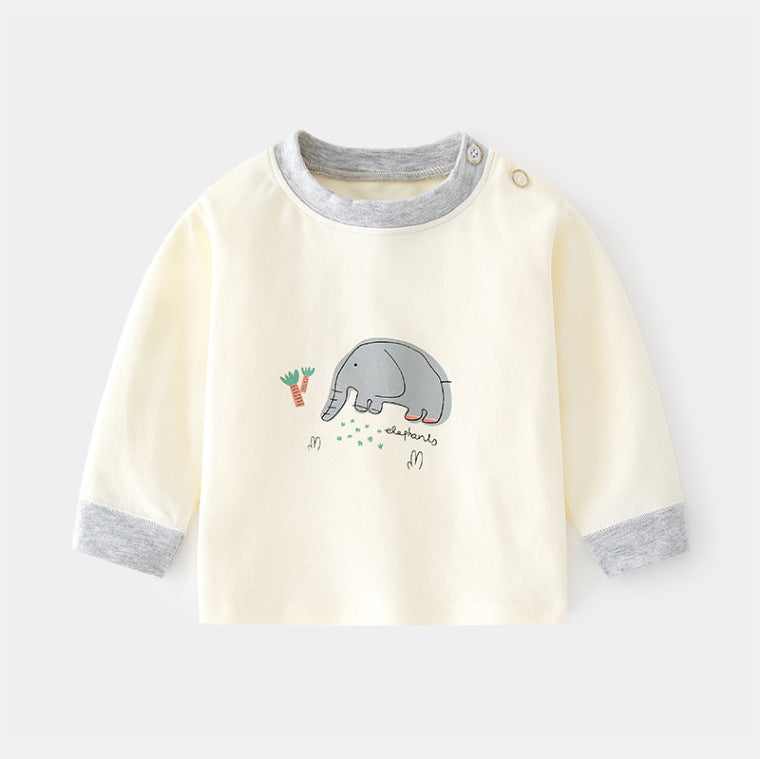 Baby Cartoon Animal Cotton Long Sleeve T-Shirt