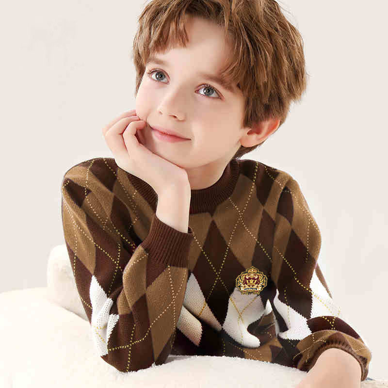 Boys Preppy Style Thick Warm Sweater