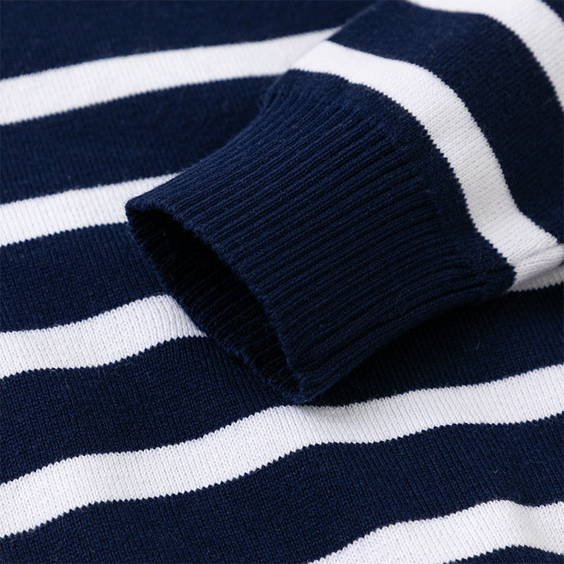 Boys Embroidered Crew Neck Knit Sweater