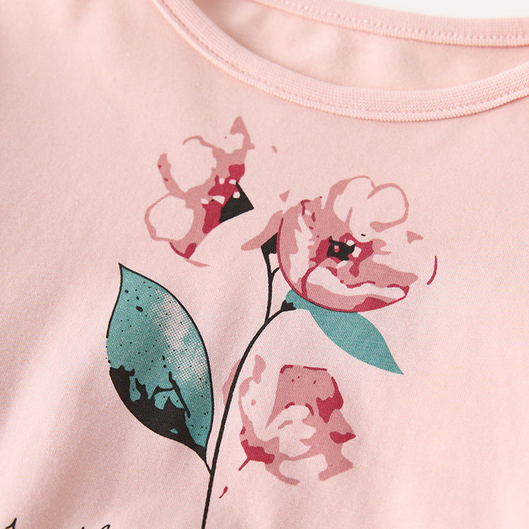 Vestido de princesa lindo de manga larga con cuello redondo para niñas