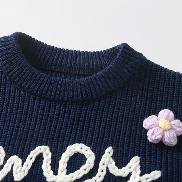 Children's Hand Embroidered HONEY Base Layer Knit Sweater