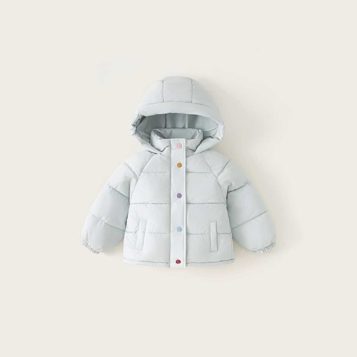 Kids Thick Warm Casual Hooded Cotton Jacket