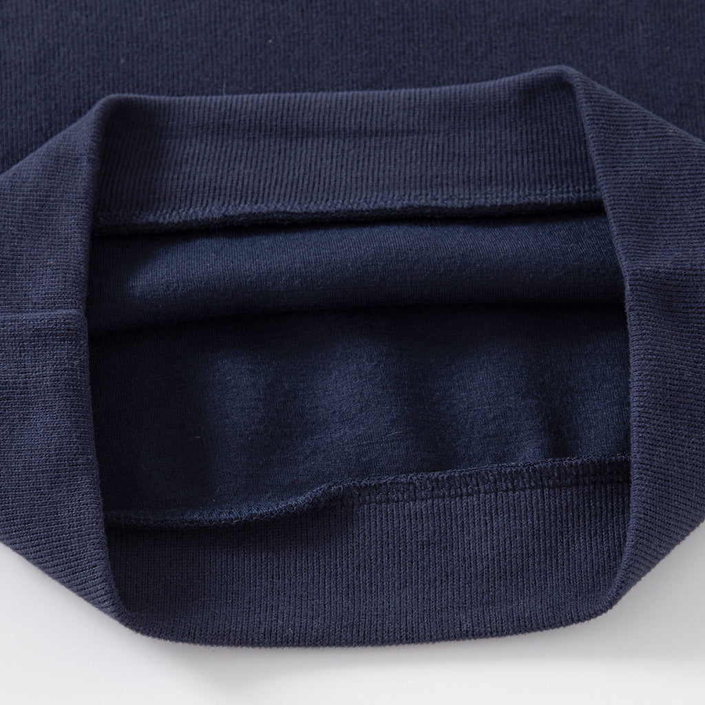 Boys V-Neck Faux Two-Piece Sweatshirt with Embroidered Bear Patch