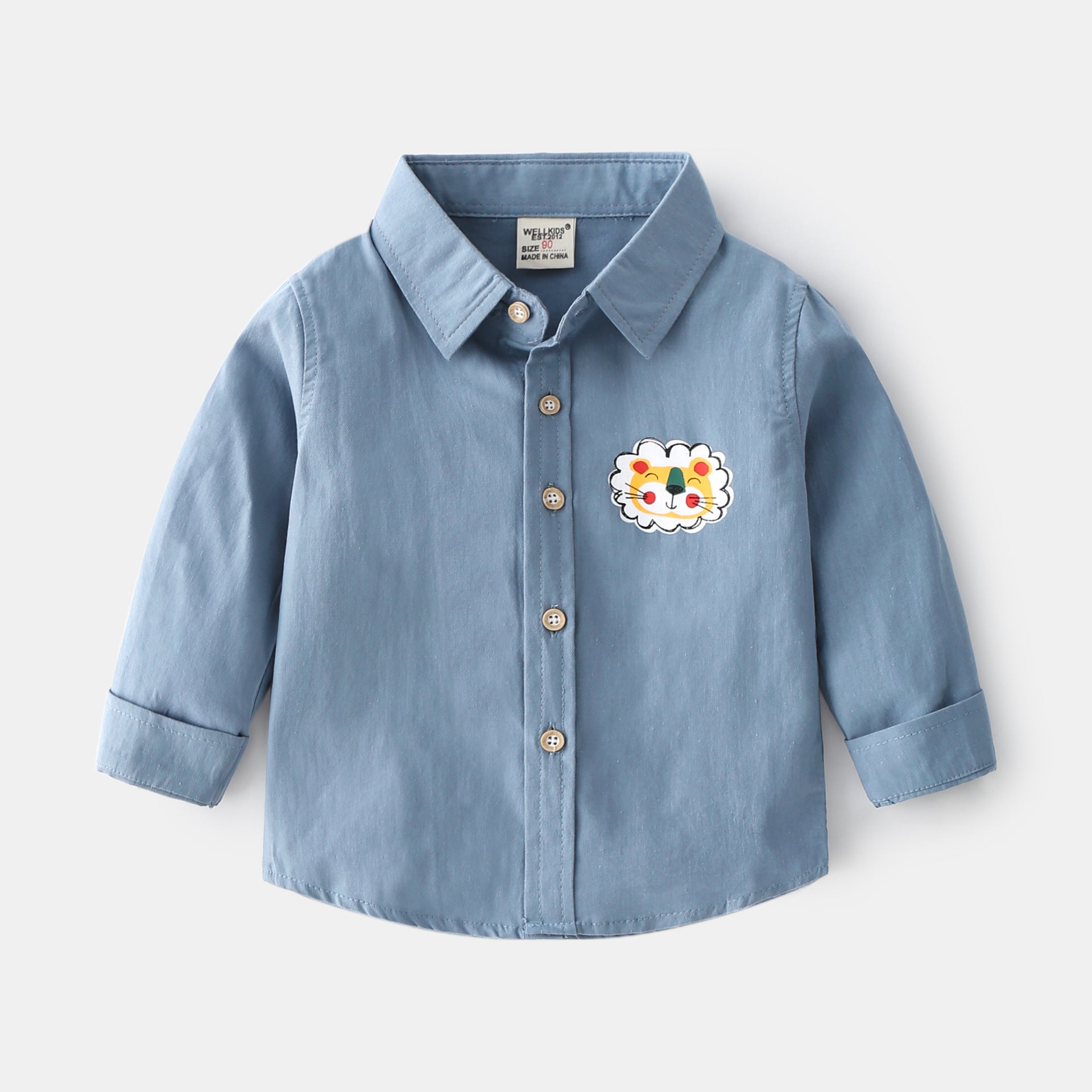Boys’ Casual Cute Cartoon Long Sleeve Shirt