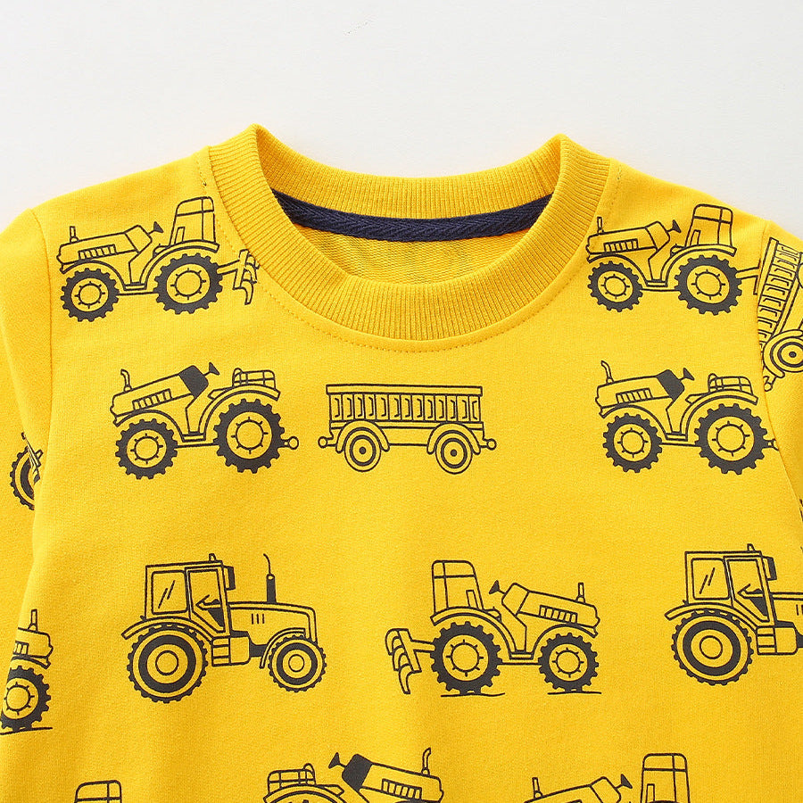 Sudadera moderna con estampado de coches para niño