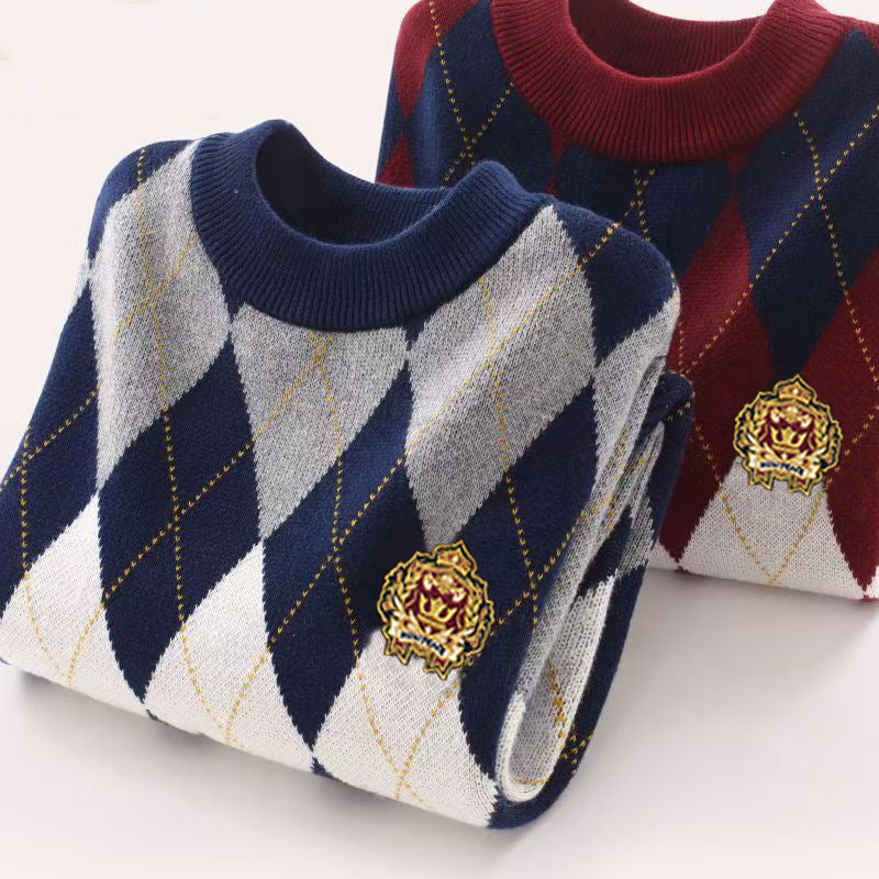 Boys Preppy Style Thick Warm Sweater