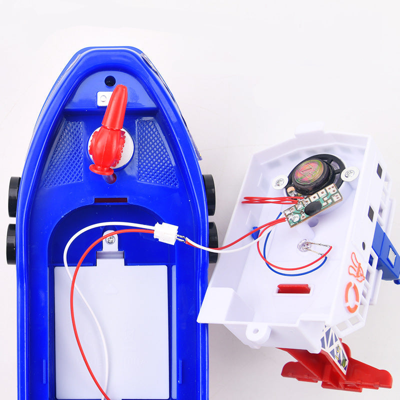 Barco musical eléctrico de rescate de incendios para niños