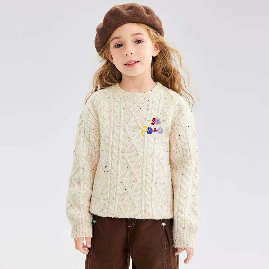 Girls Colorful Polka Dot Fashion Thick Wool Sweater