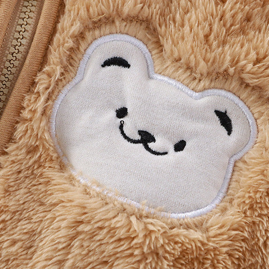 Fleecegefütterte Kapuzen-Loungewear für Kinder Herbst Winter