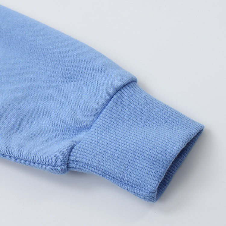 Girls’ Cartoon Embroidered Hooded Cotton Jacket