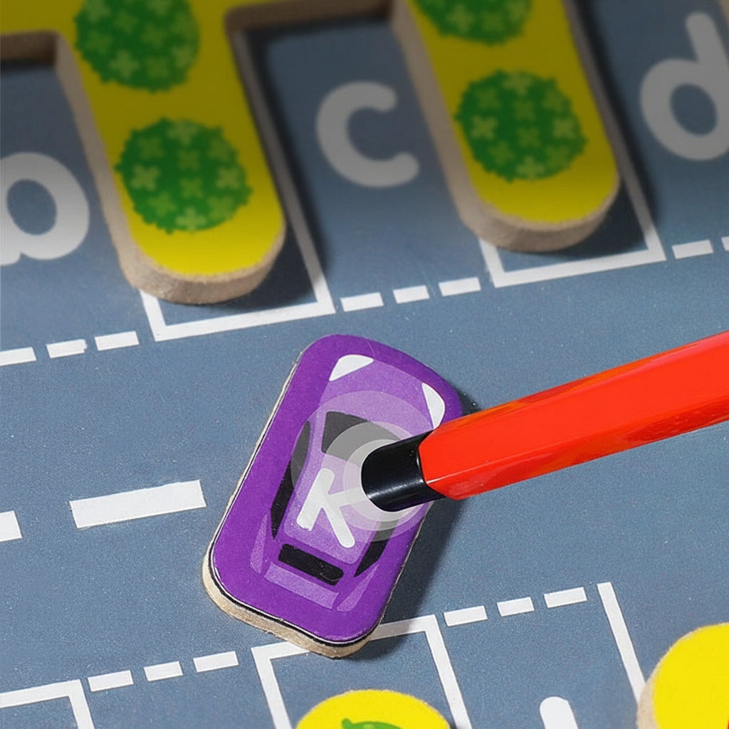 Kids Letter Matching Parking Lot Magnetic Maze