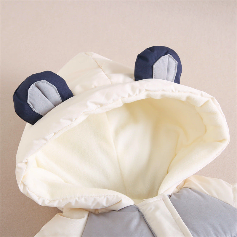 Traje de nieve acolchado grueso de una pieza para bebé